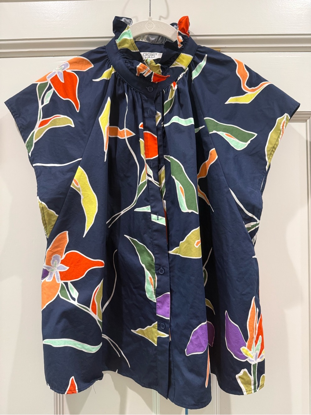 CROSBY by Mollie Burch Navy Floral Blouse